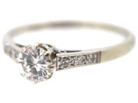 Art Deco 18ct Gold & Platinum, Diamond Solitaire Ring