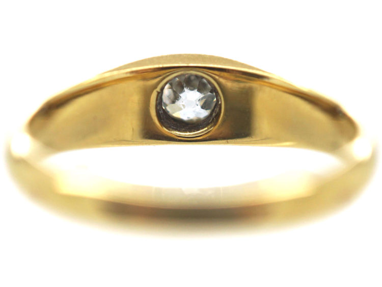 Victorian 18ct Gold & Diamond Rub Over Set Ring