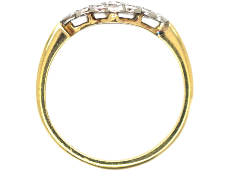 Edwardian 18ct Gold & Platinum, Diamond set Diamond Shaped Ring