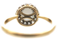 Edwardian 9ct Gold Moonstone & Rose Diamond Ring