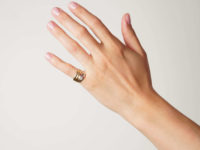 Victorian 18ct Gold Snake Ring set with a Diamond & Ruby Eyes