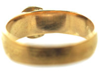 Victorian 18ct Gold & Engraved Flowers Buckle Ring