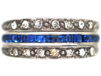 Retro Silver & Paste Flip Over Day & Night Ring
