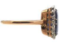 18ct Gold, Ceylon Sapphire & Diamond Cluster Ring