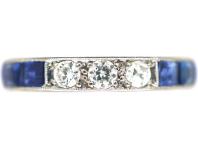 Art Deco Platinum, Sapphire & Diamond Eternity Ring