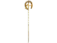 Edwardian 9ct Gold Horseshoe & Whip Tie Pin