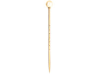 Edwardian Gold & Natural Pearl Tie Pin