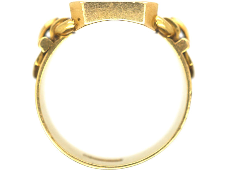 Victorian 18ct Signet Ring with Buckle Detail