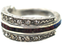 Retro Silver & Paste Flip Over Day & Night Ring