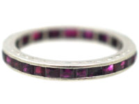 Art Deco 18ct White Gold & Ruby Eternity Ring
