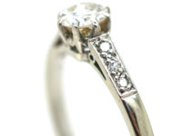 Art Deco 18ct Gold & Platinum, Diamond Solitaire Ring