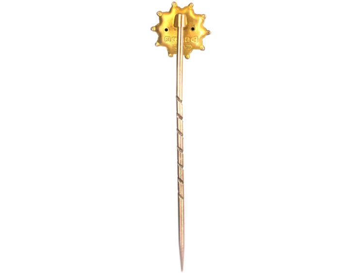 Edwardian 9ct Gold Tie Pin set with a Rose Diamond