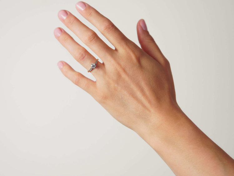 Art Deco 18ct Gold & Platinum, Diamond Solitaire Ring