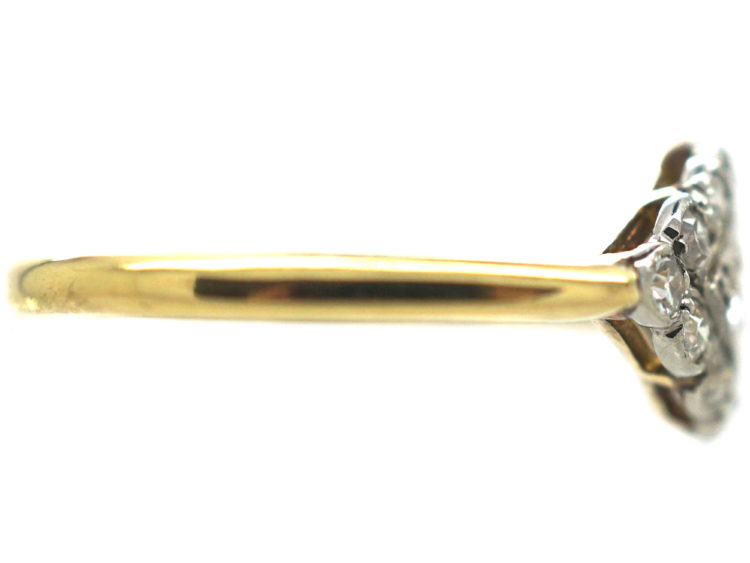 Edwardian 18ct Gold & Platinum, Diamond set Diamond Shaped Ring
