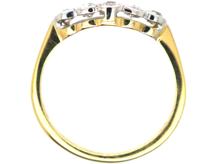 Edwardian 18ct Gold & Platinum Diamond Oval Cluster Ring