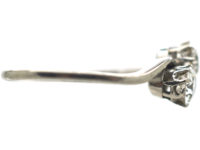 Edwardian Platinum & Diamond Two Stone Crossover Ring