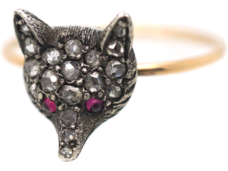 Rose Diamond Fox Ring