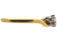Edwardian 18ct Gold & Platinum, Two Stone Diamond Twist Ring