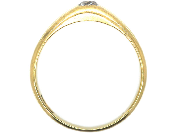 Victorian 18ct Gold & Diamond Rub Over Set Ring
