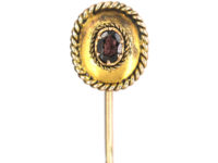 Victorian 15ct Gold Tie Pin set with a Garnet