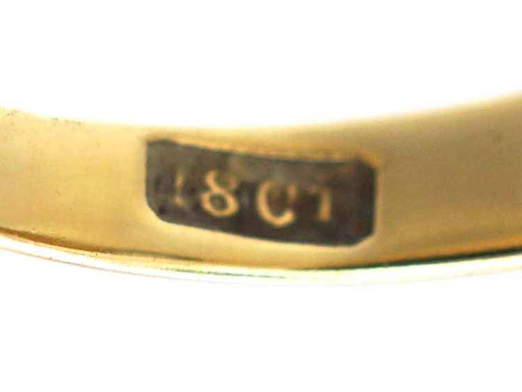 Victorian 18ct Gold & Diamond Rub Over Set Ring