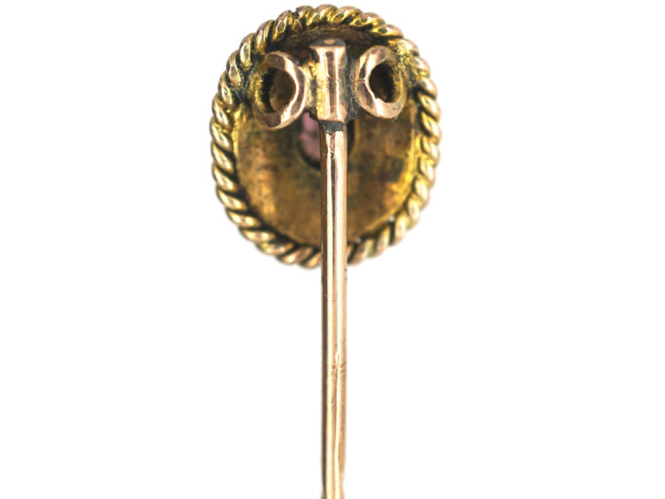 Victorian 15ct Gold Tie Pin set with a Garnet