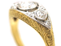 Art Deco 18ct Gold & Platinum, Three Stone Diamond Ring