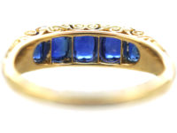 Victorian 18ct Gold & Sapphire Five Stone Ring