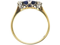 Edwardian 18ct Gold & Platinum, Colour Change Sapphire & Diamond Three Stone Ring