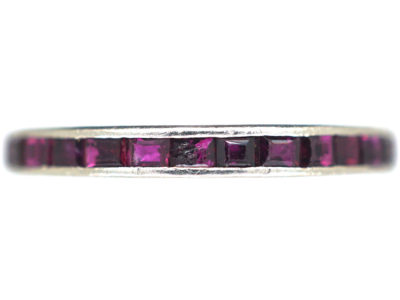 Art Deco 18ct White Gold & Ruby Eternity Ring