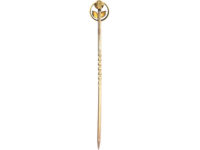 Edwardian 15ct Gold & Natural Split Pearl Flower Tie Pin