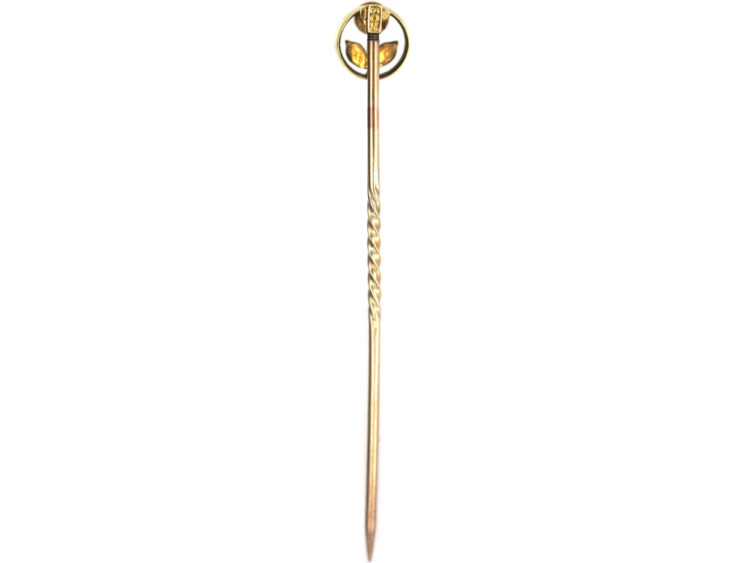 Edwardian 15ct Gold & Natural Split Pearl Flower Tie Pin