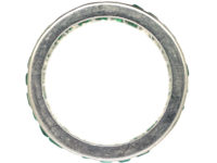 Art Deco 18ct White Gold Full Eternity Ring set with Baguette Cut Emeralds