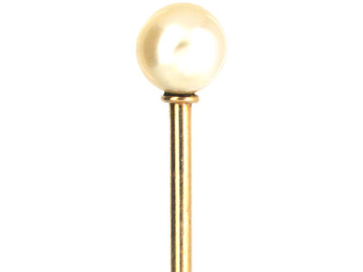 Edwardian Gold & Natural Pearl Tie Pin