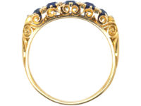 Victorian 18ct Gold & Sapphire Five Stone Ring