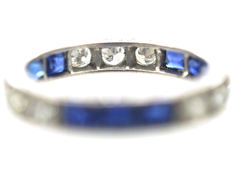 Art Deco Platinum, Sapphire & Diamond Eternity Ring