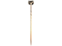 Edwardian Rose Diamond Fox Head Tie Pin with Ruby Eyes