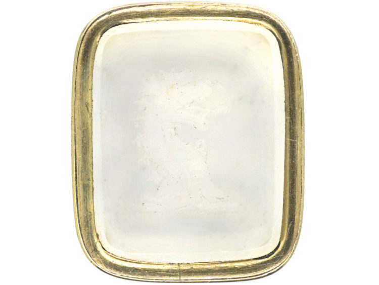 Early Victorian 15ct Gold Cased Seal with an Intaglio of a Crowned Griffin
