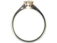 Art Deco 18ct Gold & Platinum, Diamond Solitaire Ring