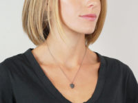 Rose Diamond Fox Pendant with Sapphire Eyes