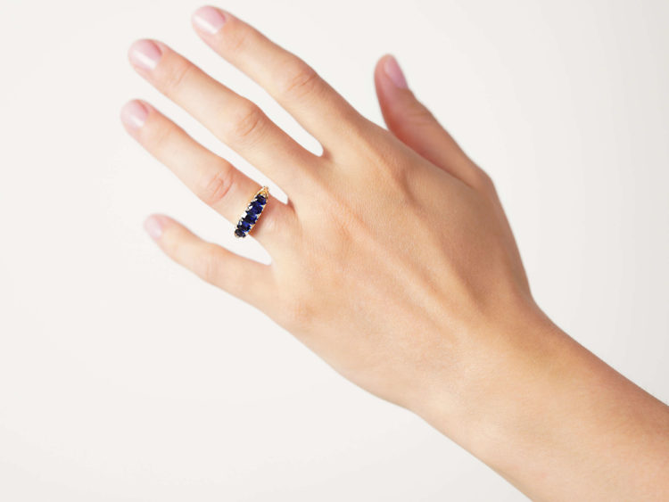 Victorian 18ct Gold & Sapphire Five Stone Ring