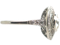 Art Deco Platinum & Diamond Target Ring