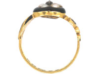 William IV 18ct Gold & Black Enamel Heart Shaped Ring