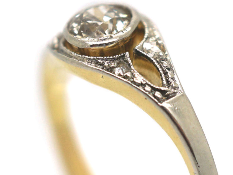 Art Deco 14ct Gold ​& Diamond Solitaire Ring
