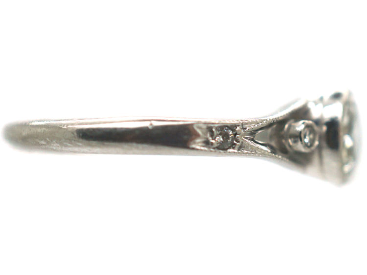 Art Deco 14ct White Gold Diamond Solitaire Ring