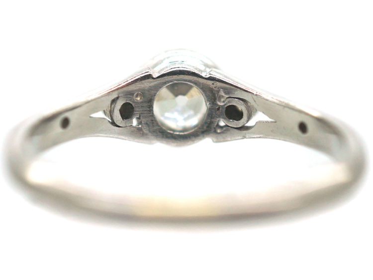Art Deco 14ct White Gold Diamond Solitaire Ring