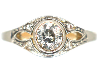 Art Deco 14ct Gold ​& Diamond Solitaire Ring