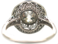 Art Deco Platinum & Diamond Target Ring