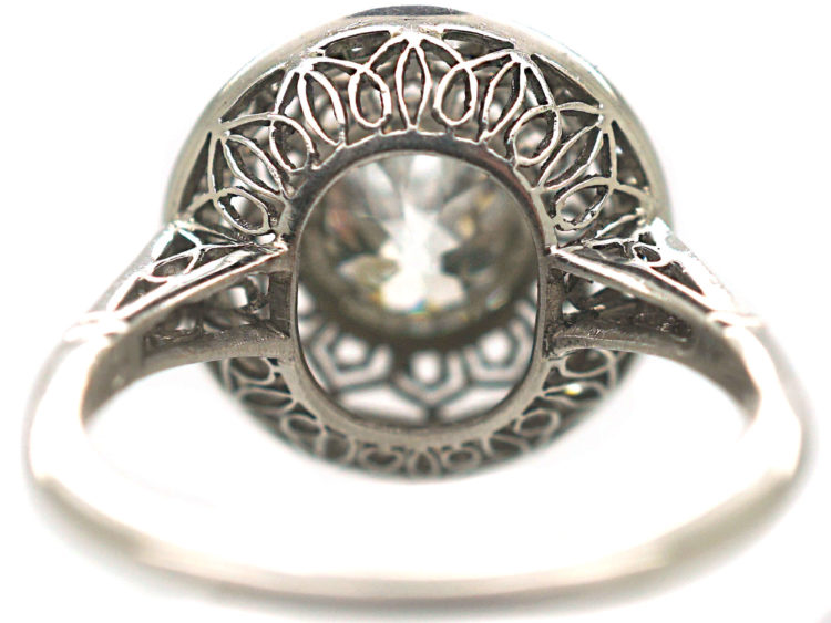 Art Deco Platinum & Diamond Target Ring