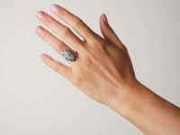 Art Deco 18ct Gold & Platinum Diamond & Onyx Oval Ring